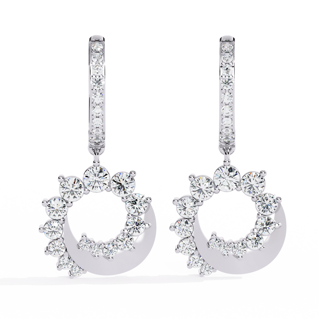 Circle Charm Drop Earrings