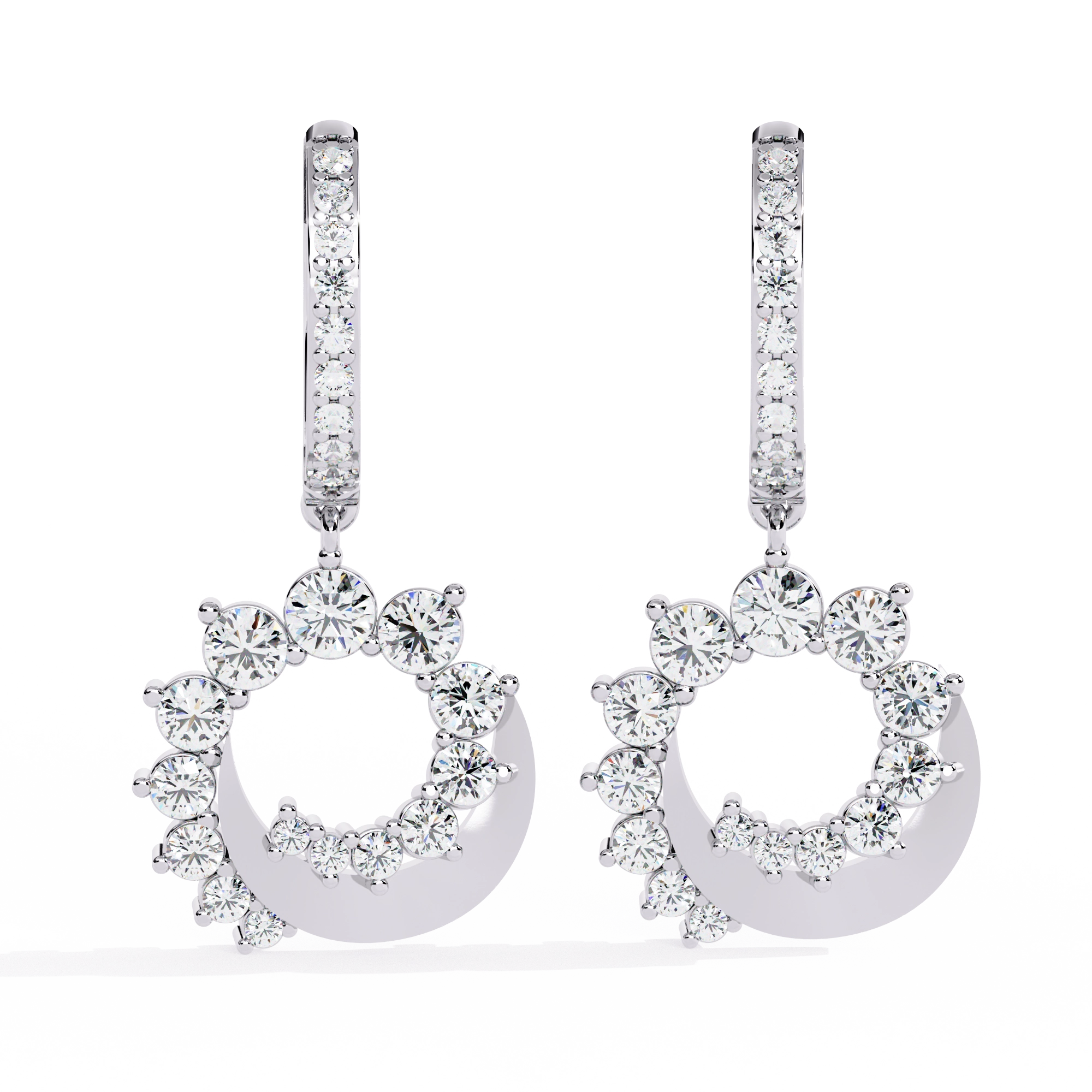 Circle Charm Drop Earrings