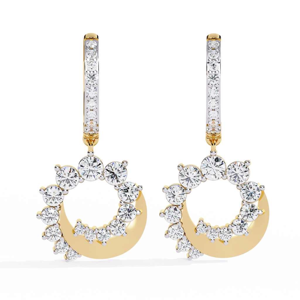 Circle Charm Drop Earrings