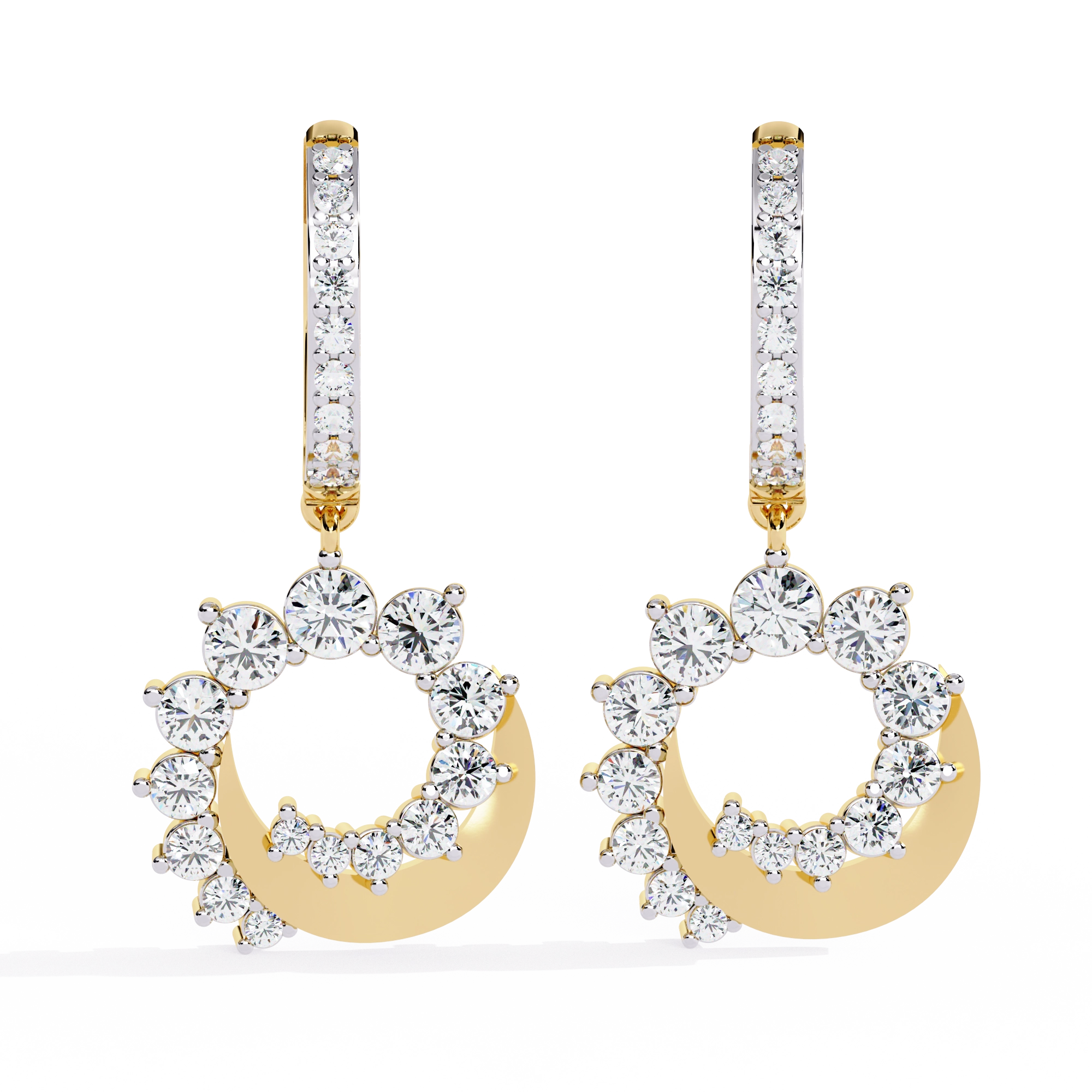 Circle Charm Drop Earrings