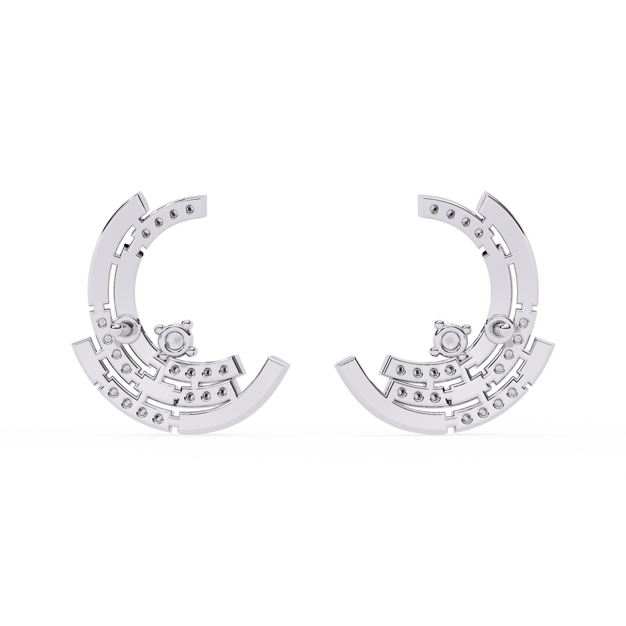 Double Hoop Diamond Earrings