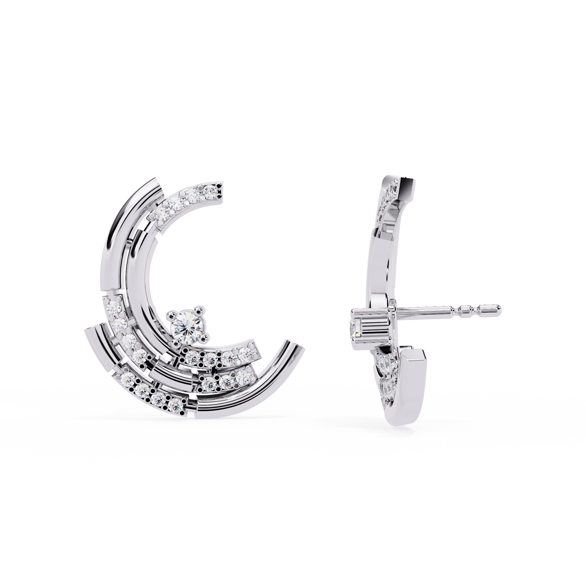Double Hoop Diamond Earrings
