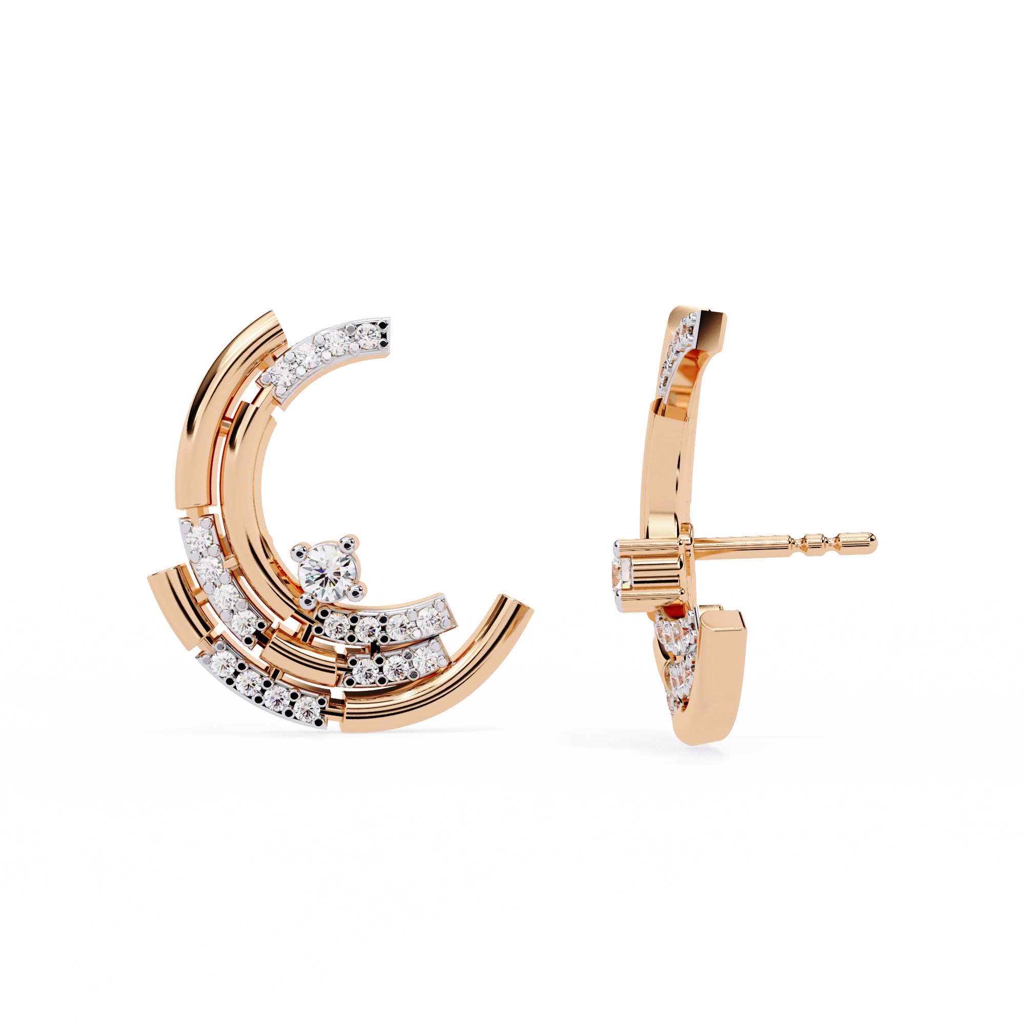 Double Hoop Diamond Earrings