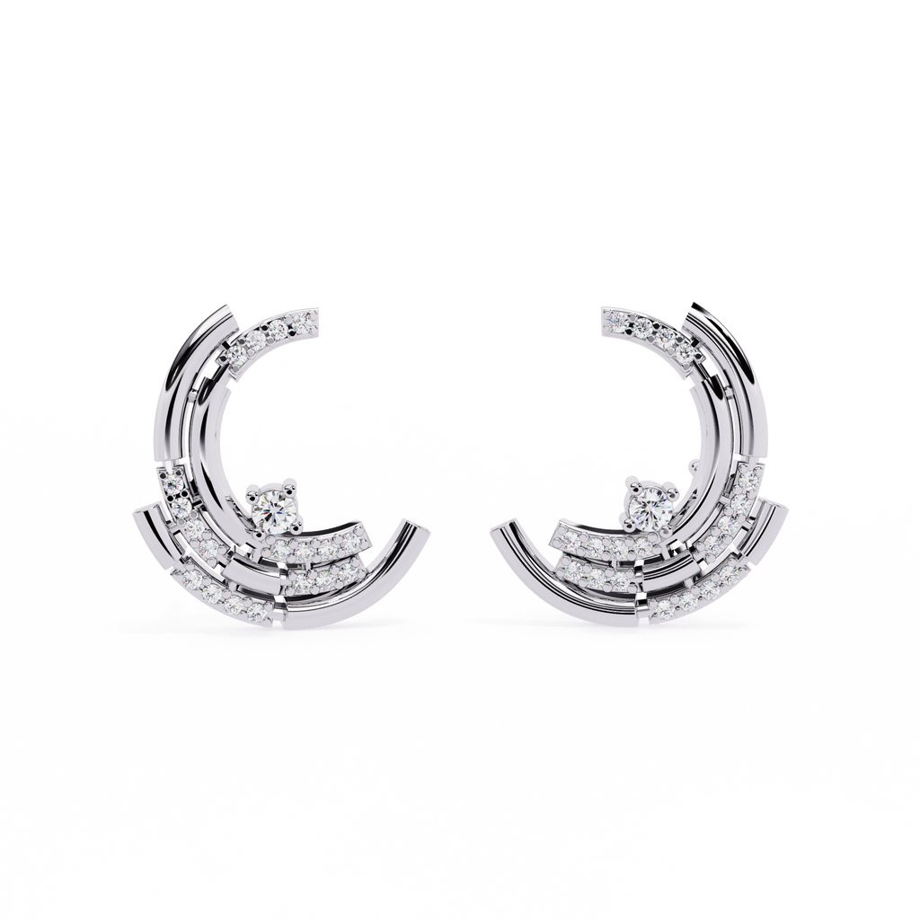 Double Hoop Diamond Earrings