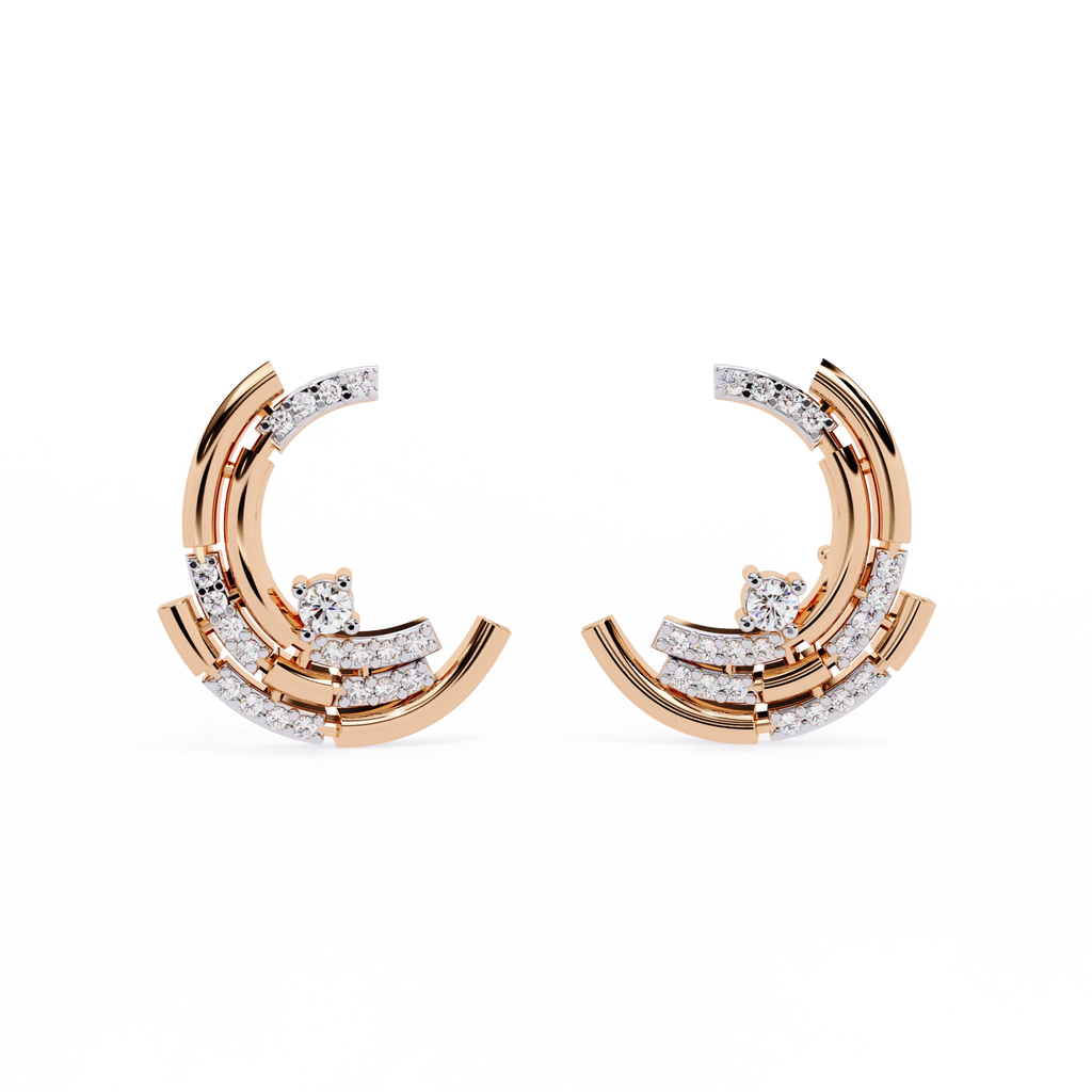 Double Hoop Diamond Earrings