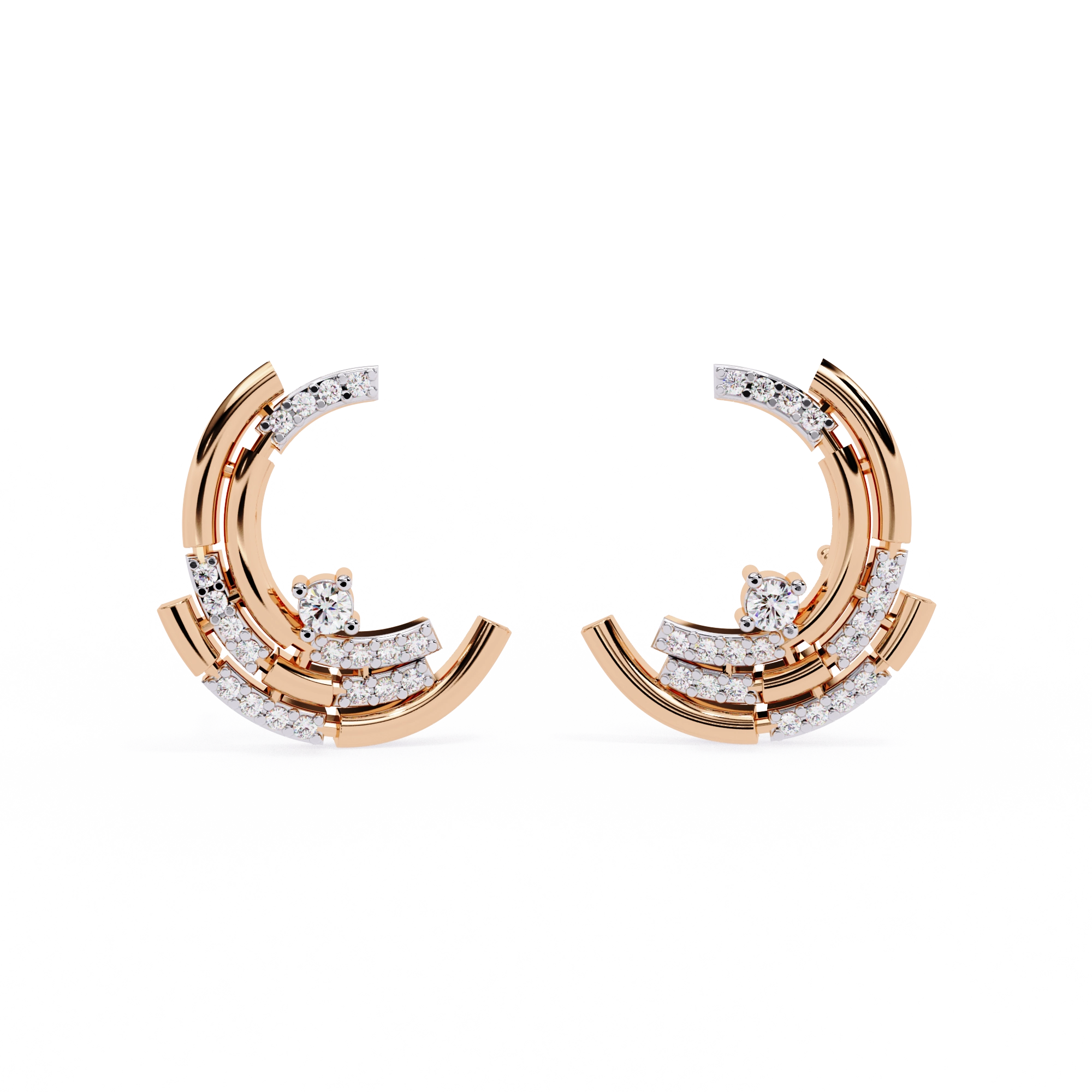 Double Hoop Diamond Earrings