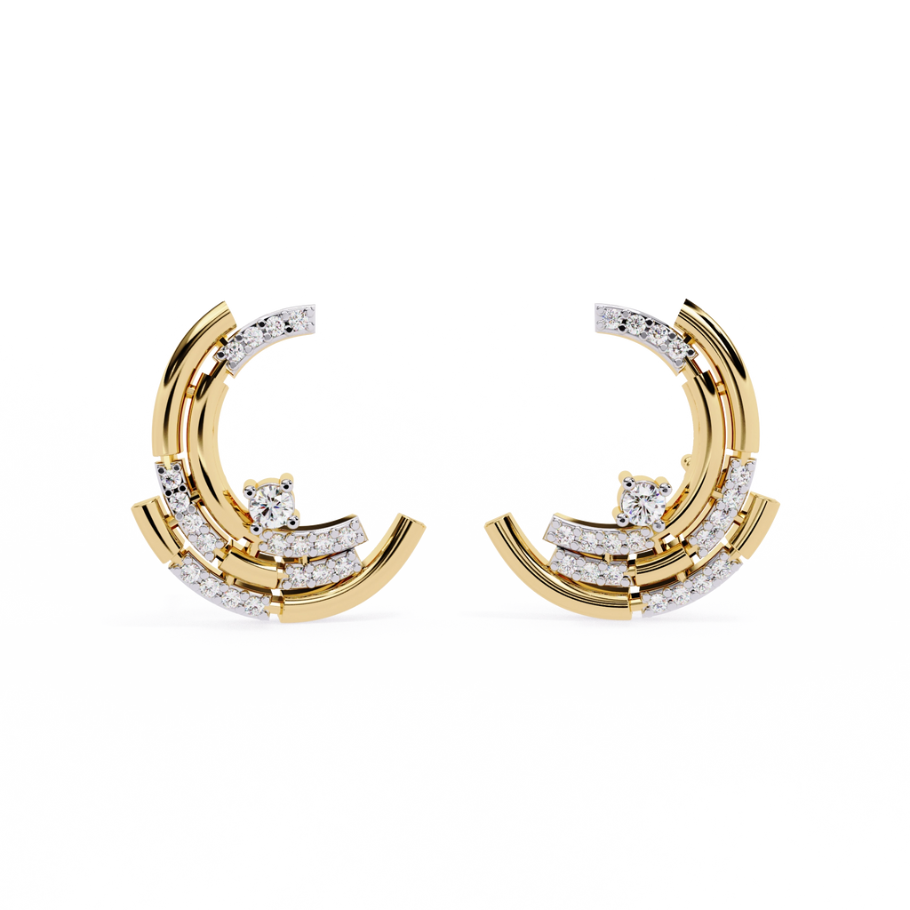 Double Hoop Diamond Earrings