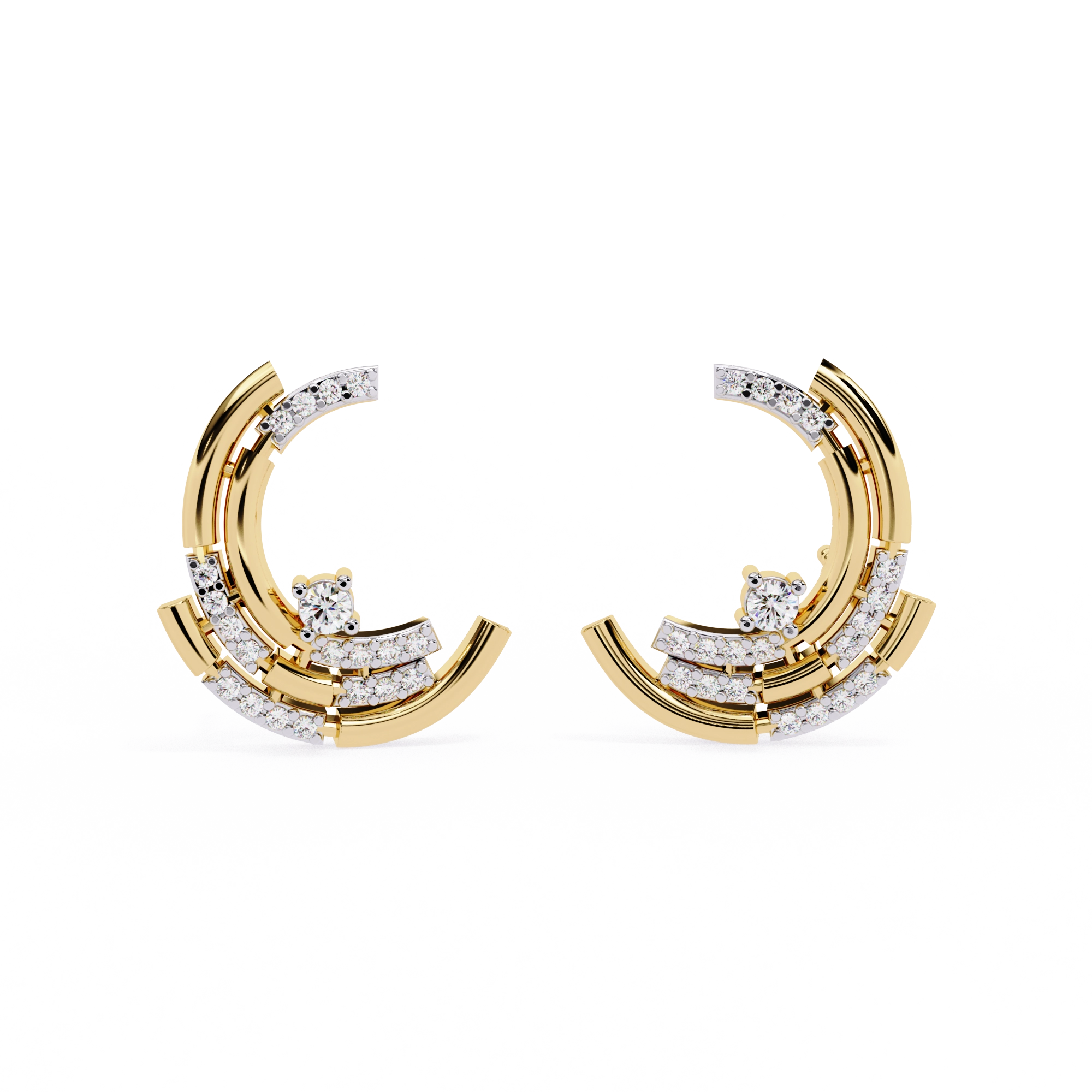 Double Hoop Diamond Earrings