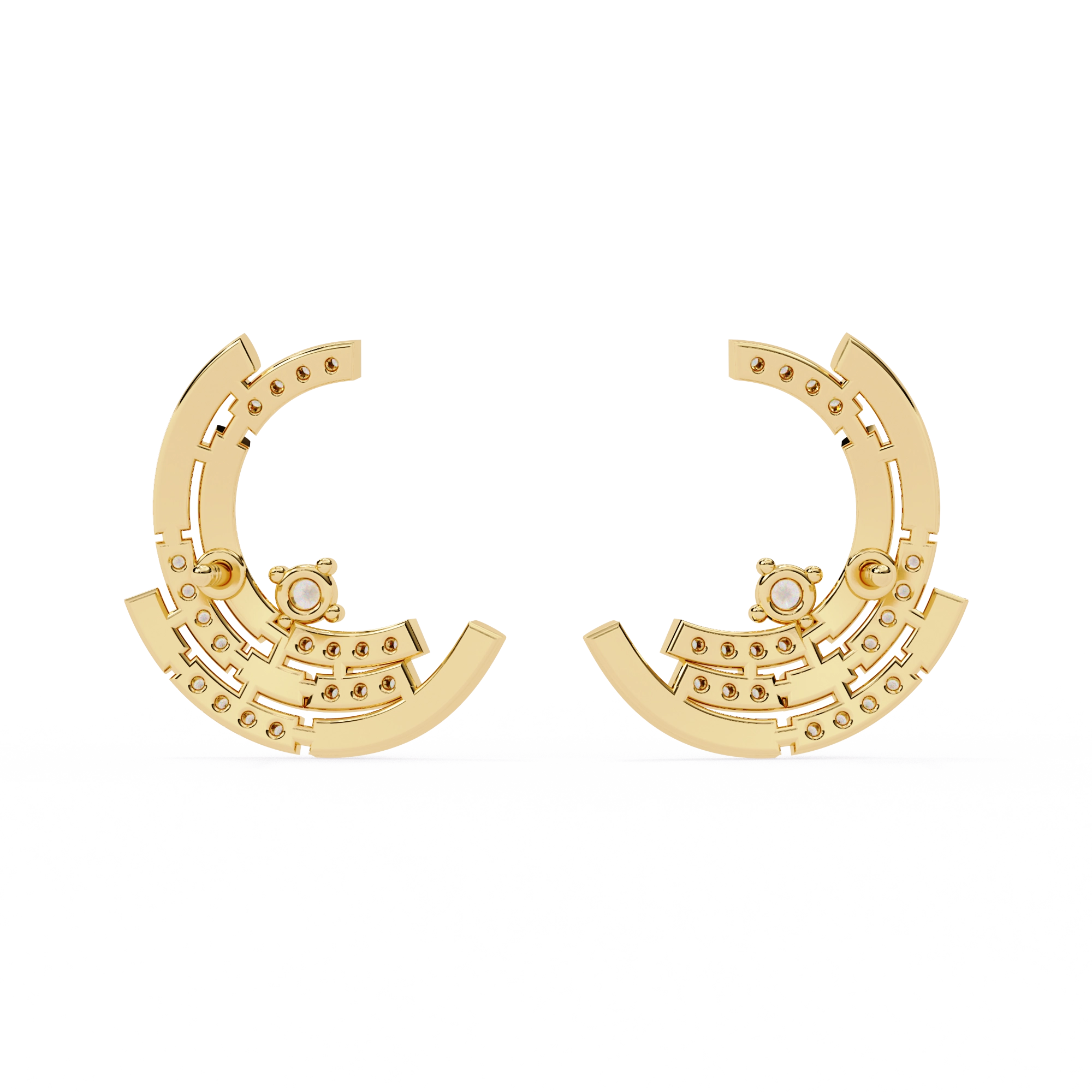 Double Hoop Diamond Earrings
