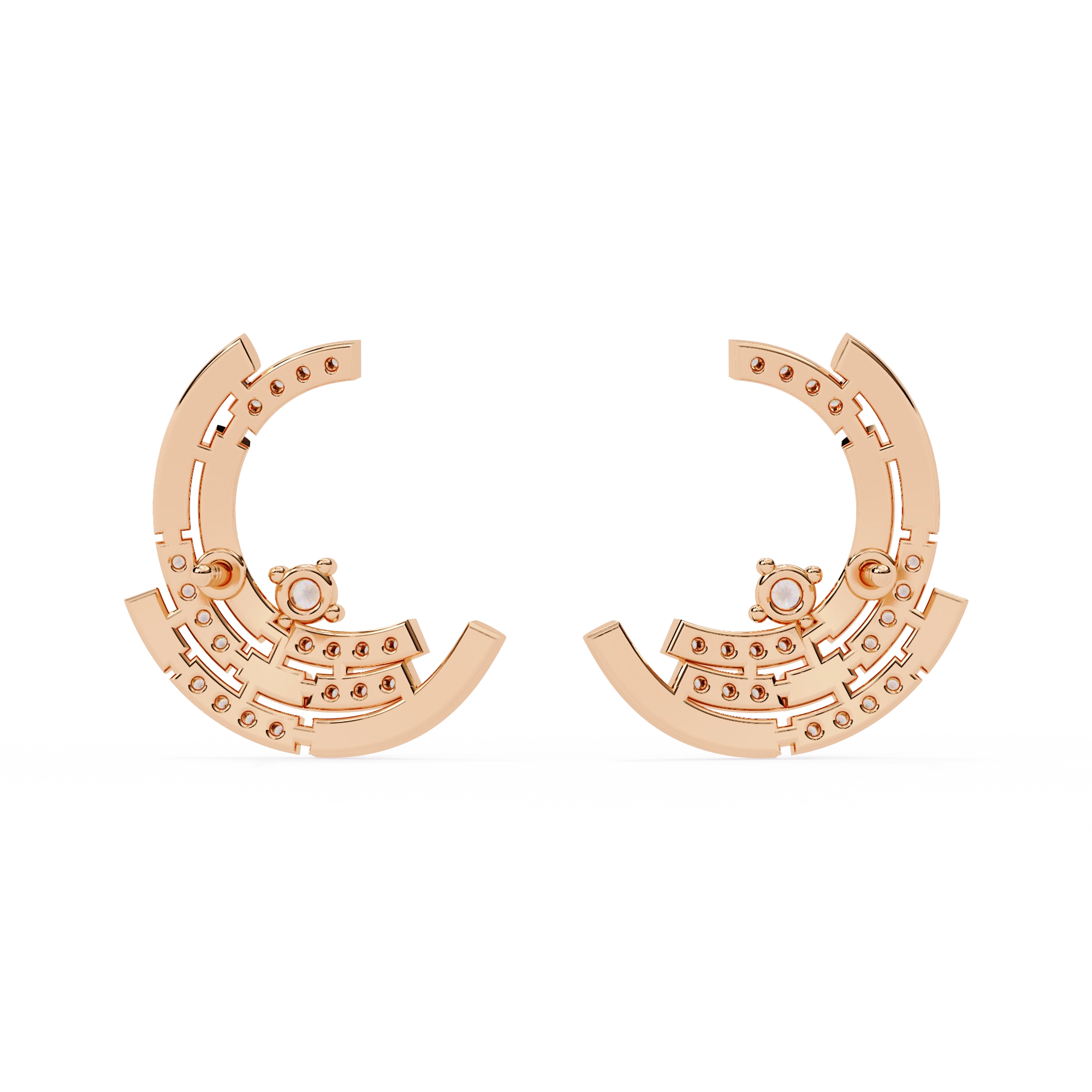 Double Hoop Diamond Earrings