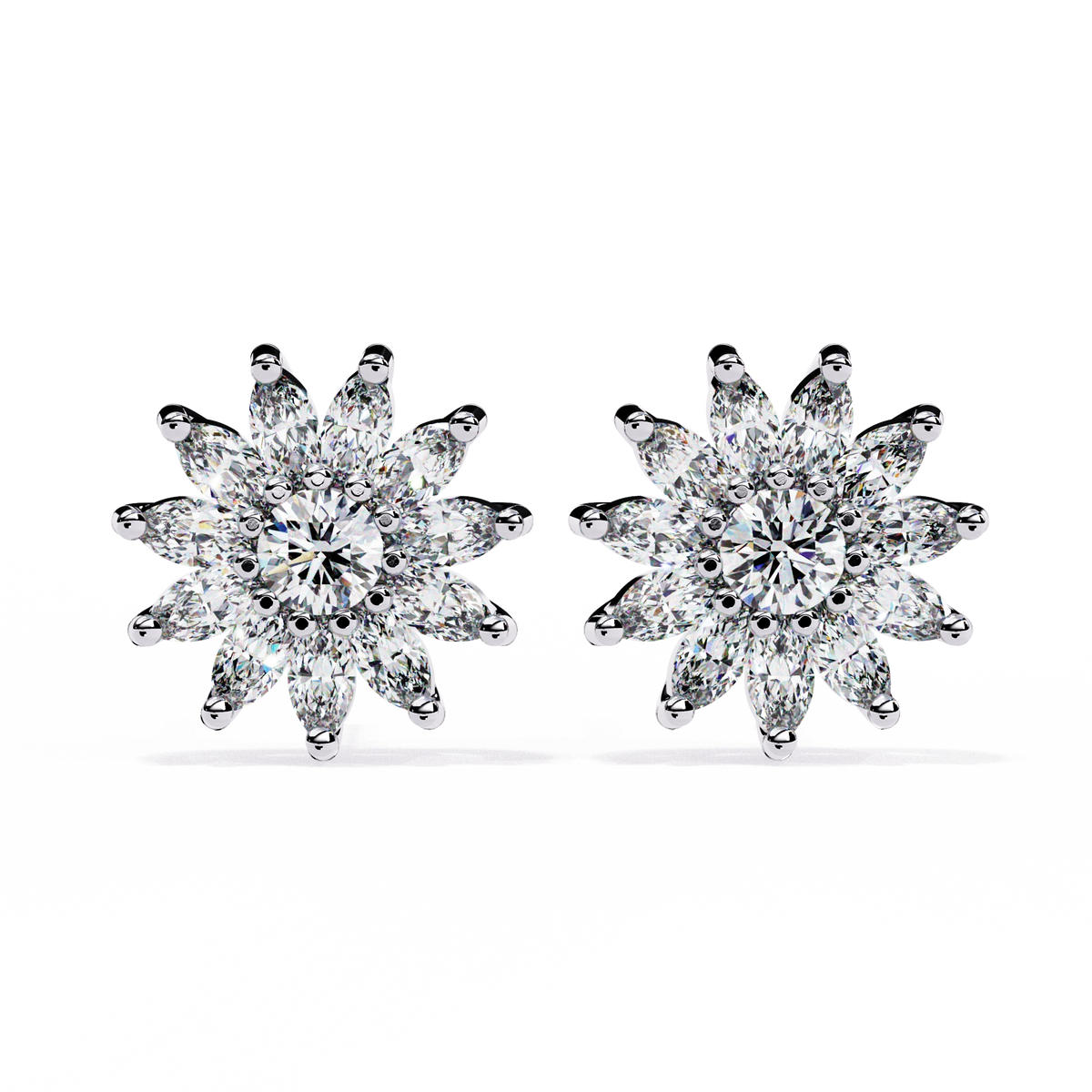 Starburst Diamond Stud Earrings