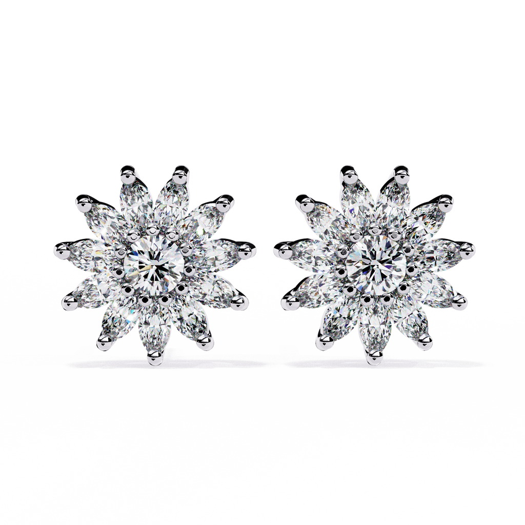 Starburst Diamond Stud Earrings