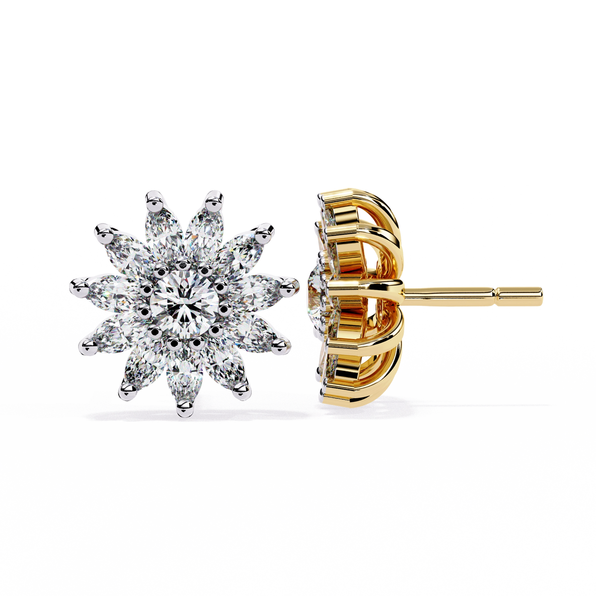 Starburst Diamond Stud Earrings