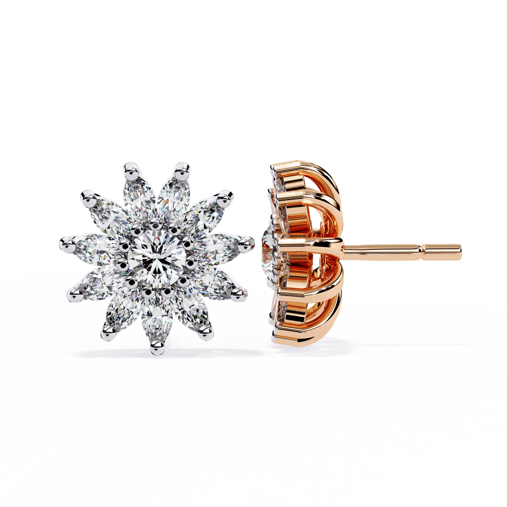 Starburst Diamond Stud Earrings