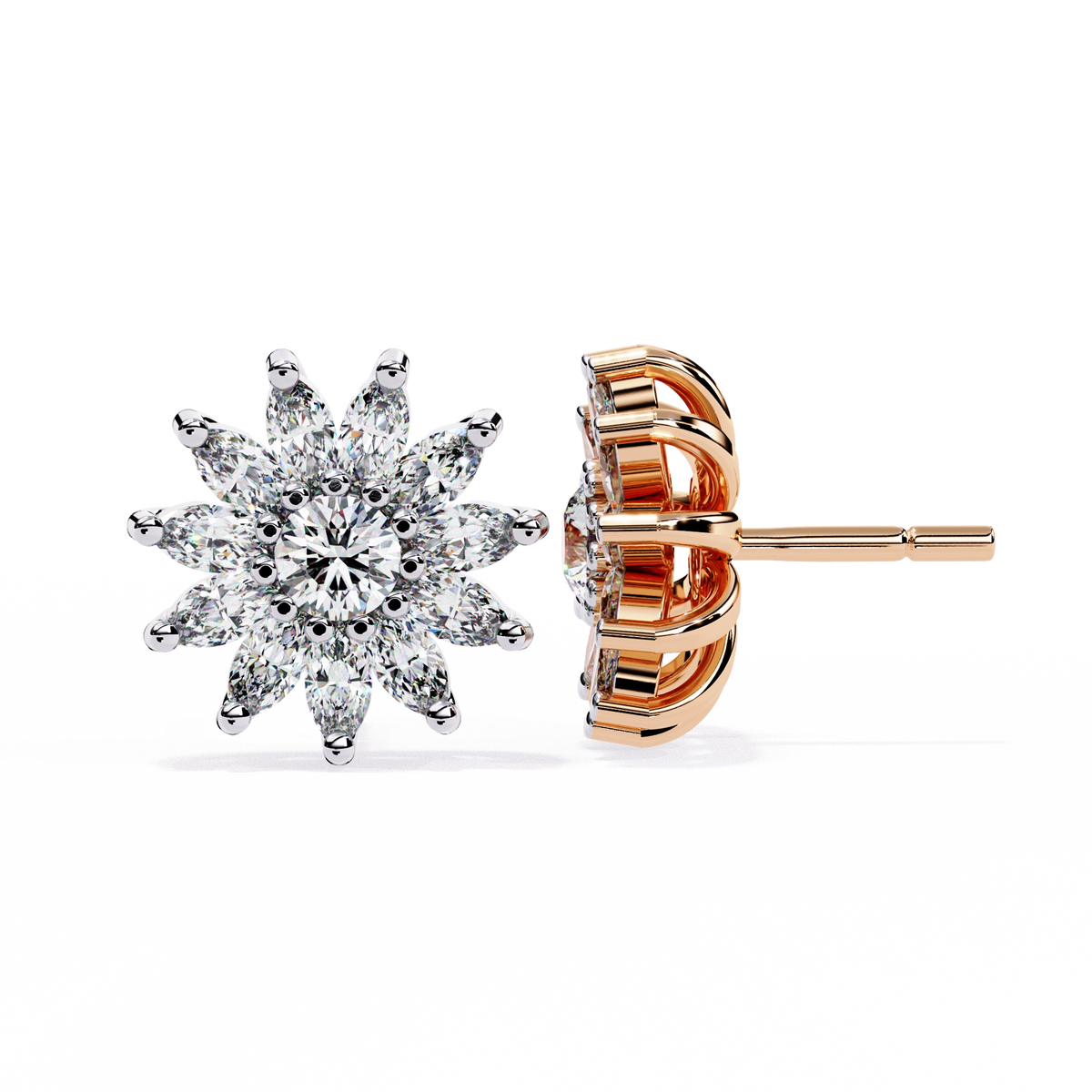 Starburst Diamond Stud Earrings