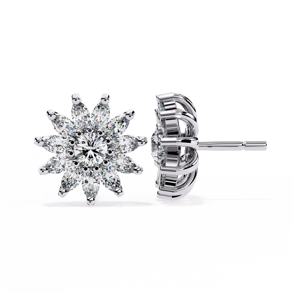 Starburst Diamond Stud Earrings