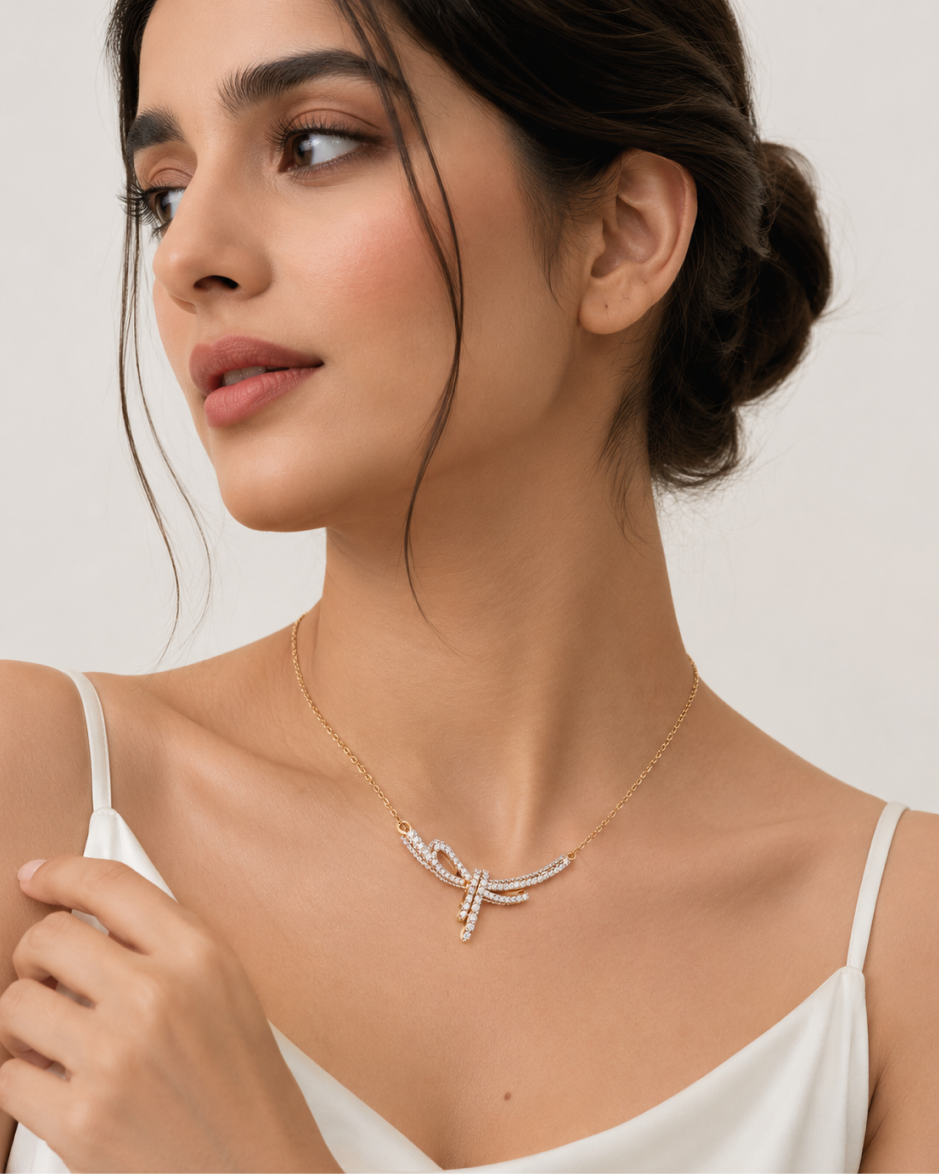 Bow Diamond Necklace