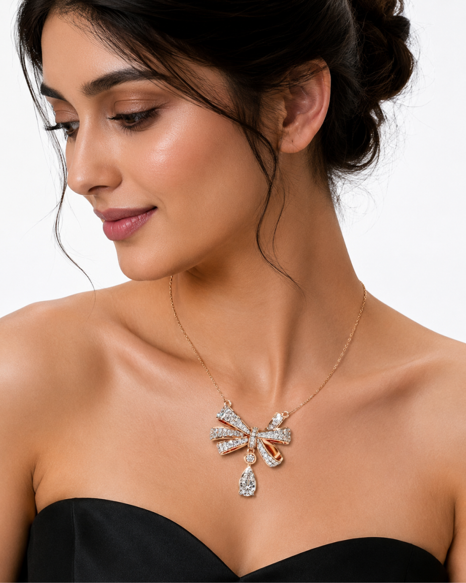 Bow Drop Necklace