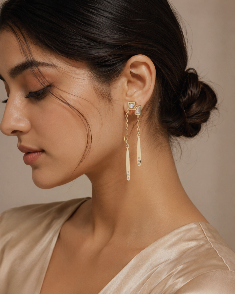 Chain Drop Statement Earrings