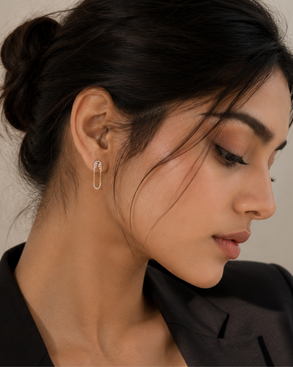 Chain Link Diamond Earrings