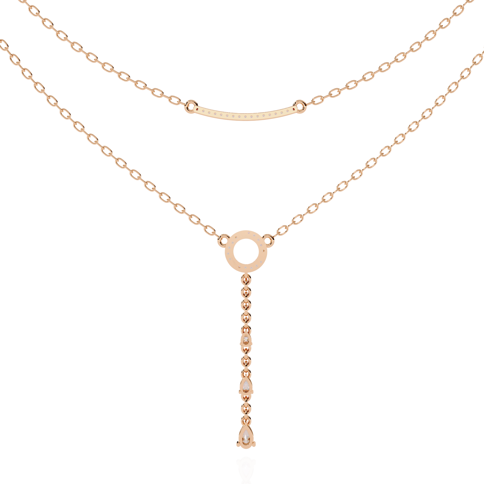 Layered Circle Drop Necklace