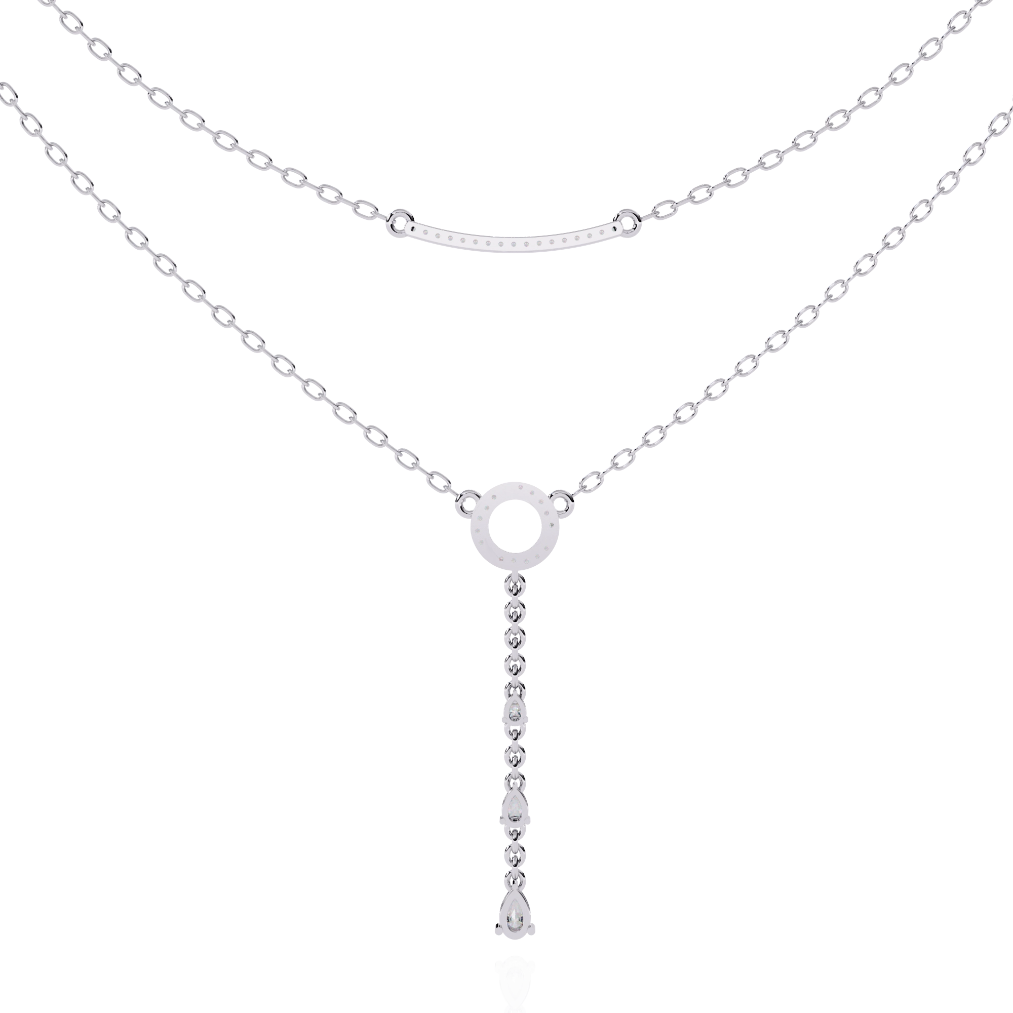 Layered Circle Drop Necklace