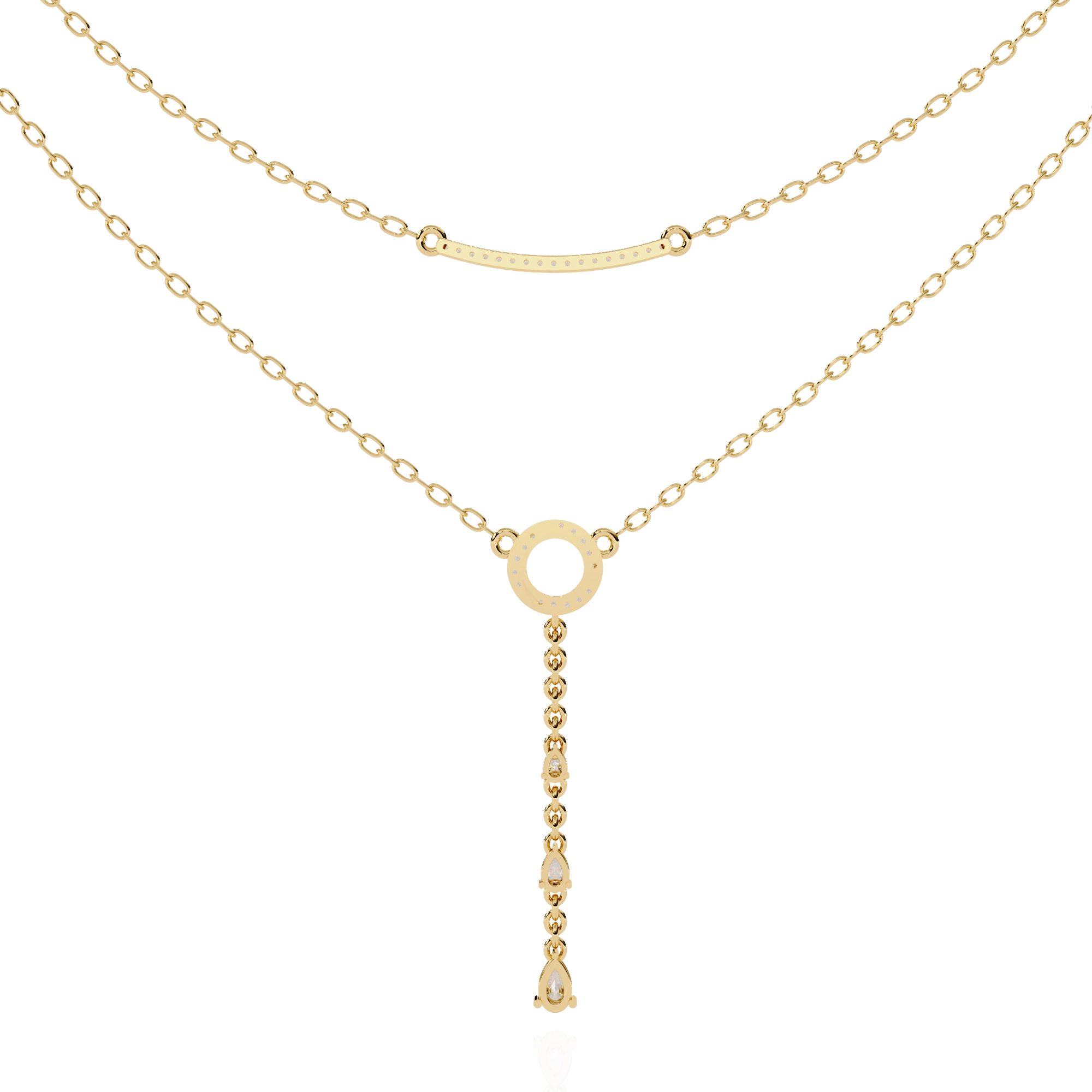 Layered Circle Drop Necklace
