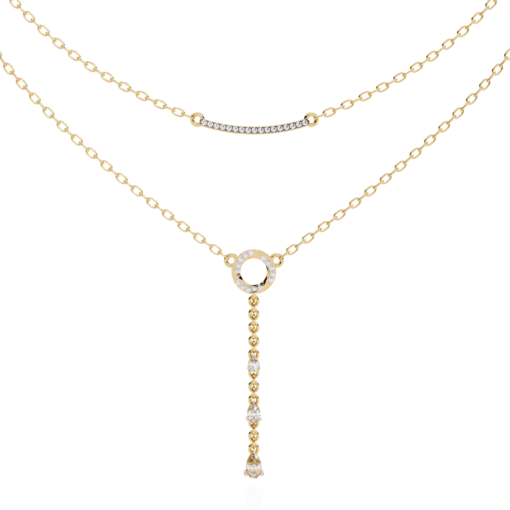 Layered Circle Drop Necklace