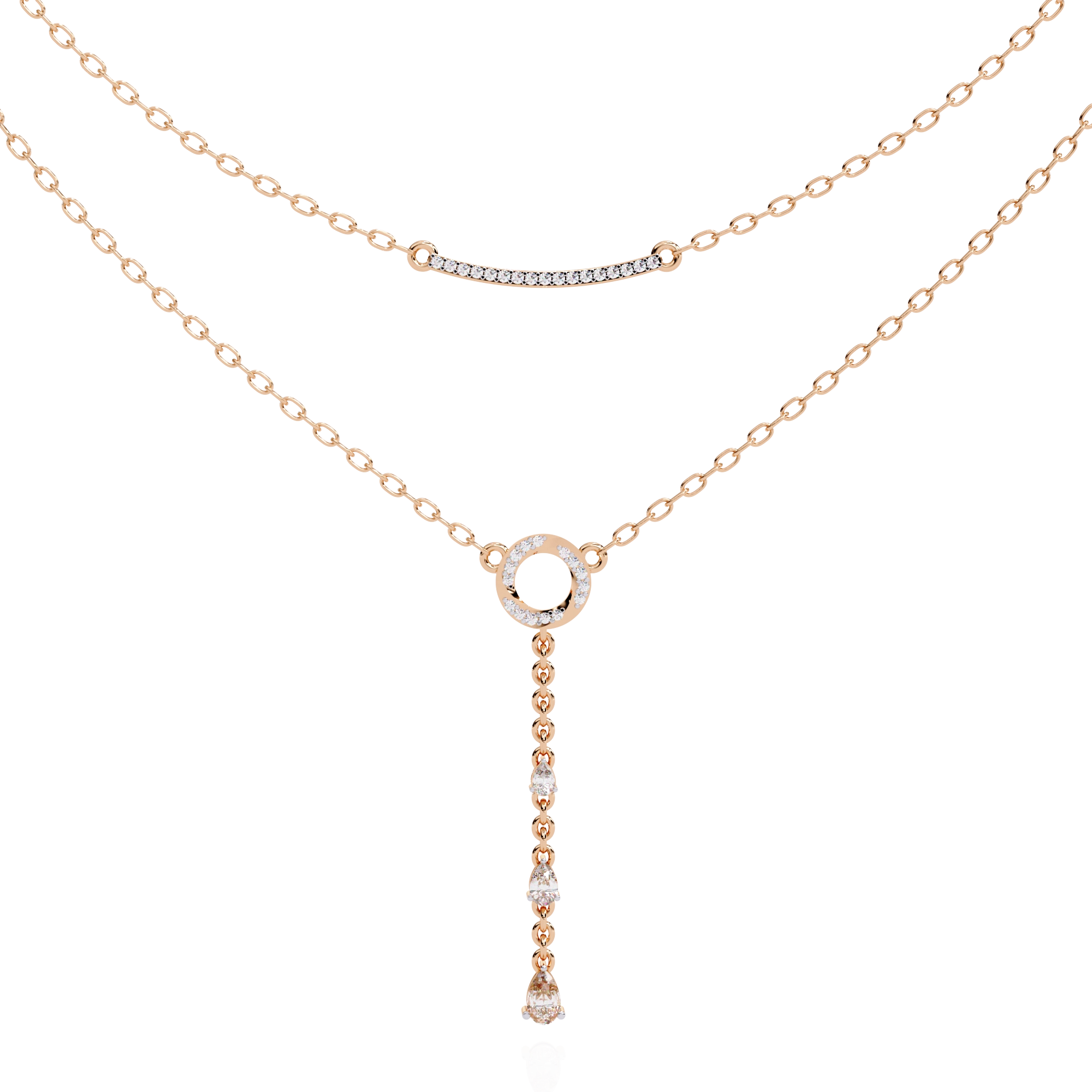 Layered Circle Drop Necklace
