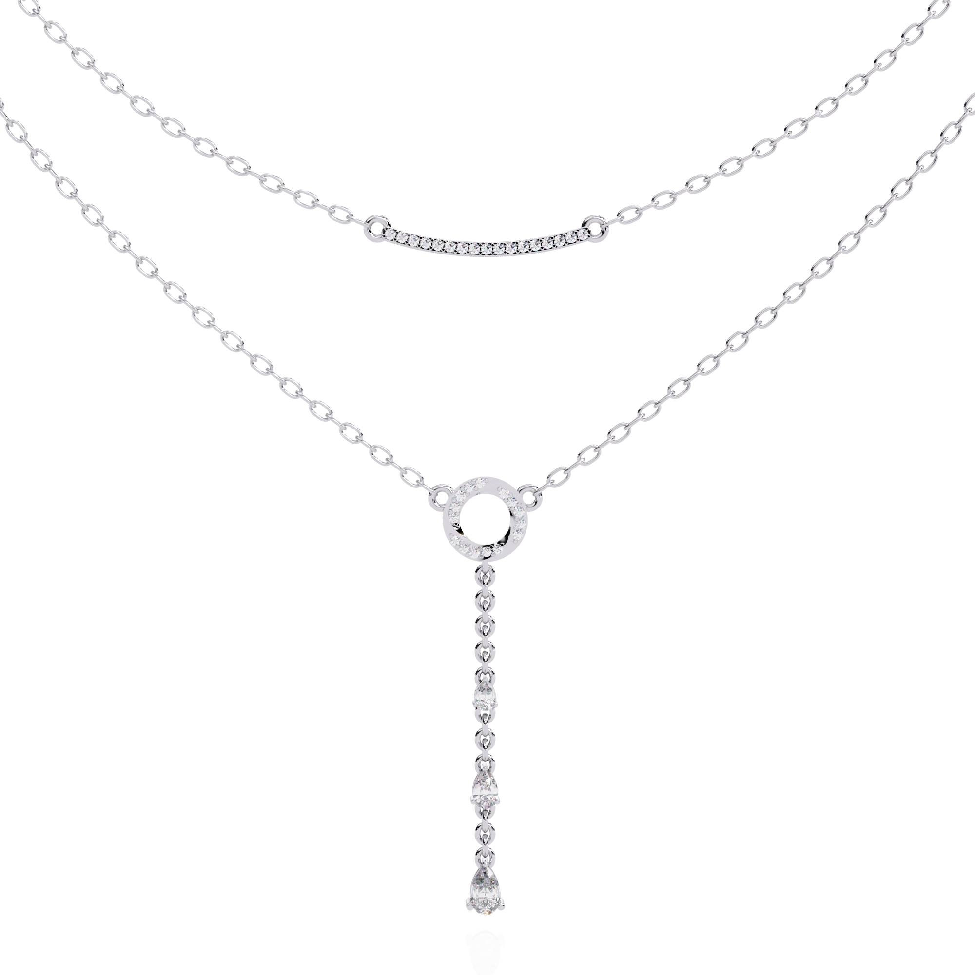 Layered Circle Drop Necklace