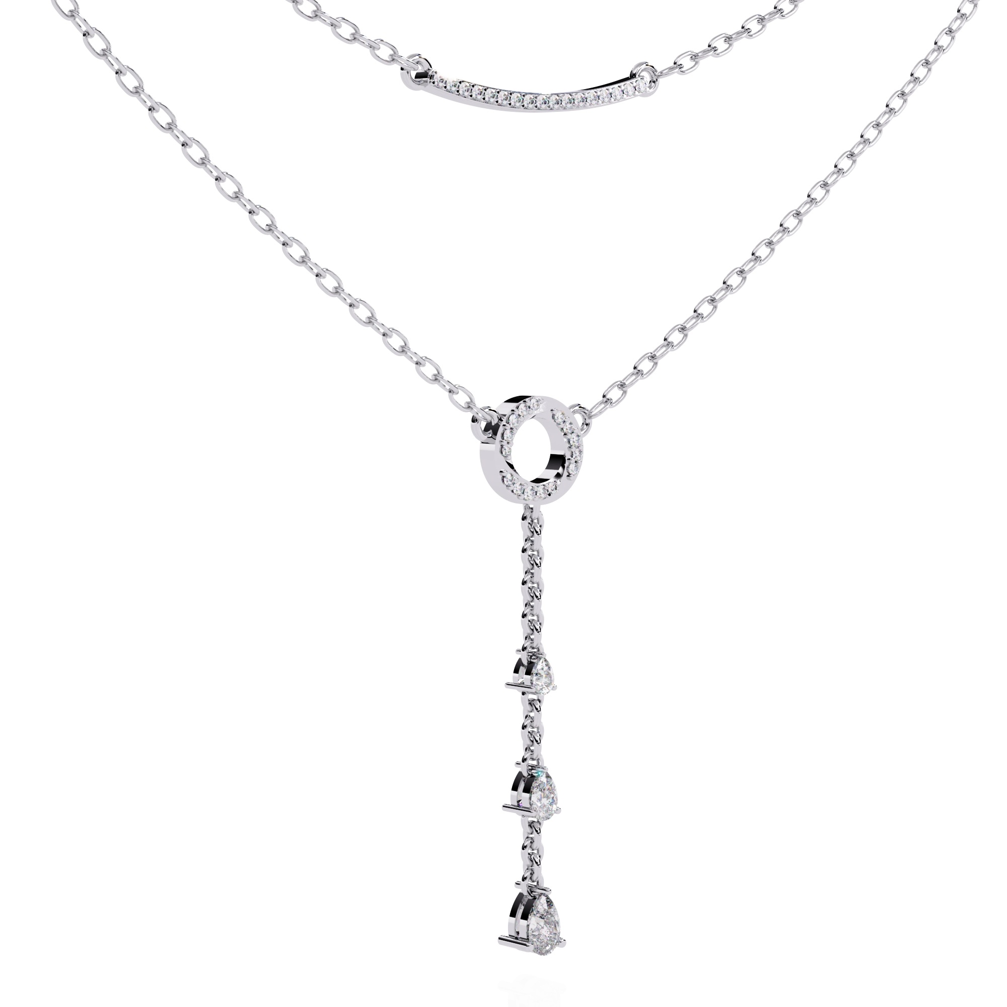 Layered Circle Drop Necklace