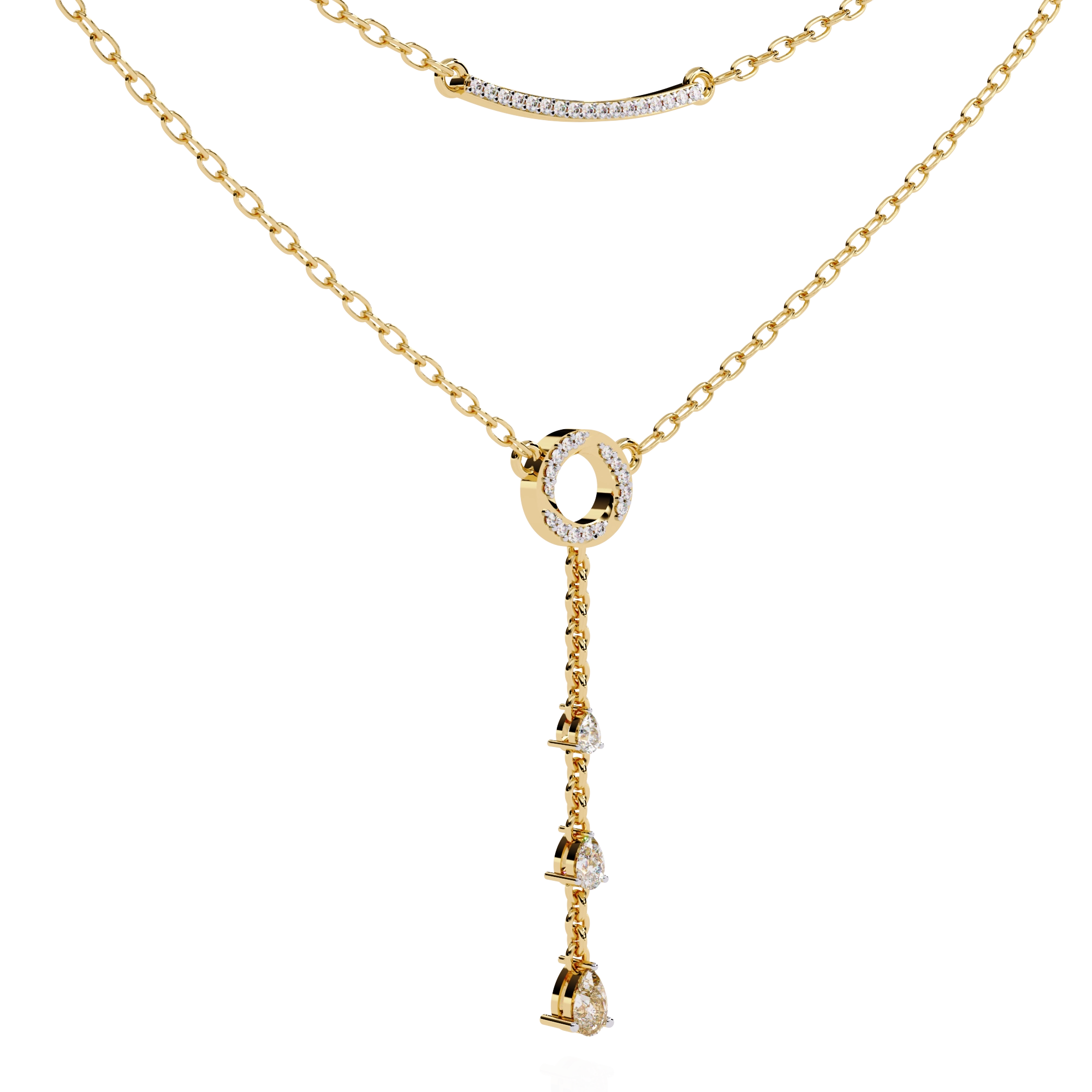 Layered Circle Drop Necklace