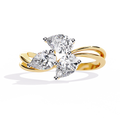Luxury Three-Stone Pear Cut Ring