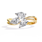 Luxury Three-Stone Pear Cut Ring