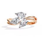 Luxury Three-Stone Pear Cut Ring