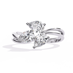 Luxury Three-Stone Pear Cut Ring