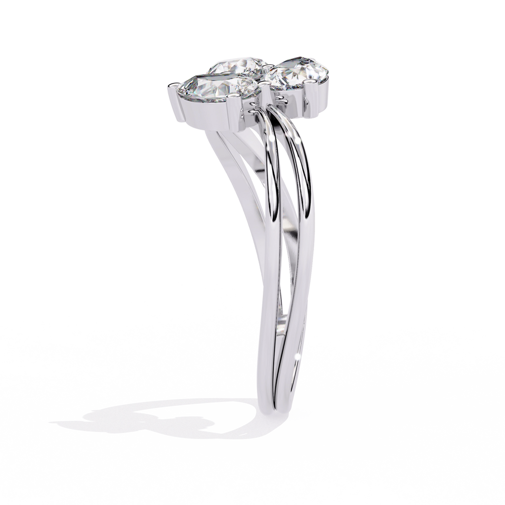 Luxury Three-Stone Pear Cut Ring