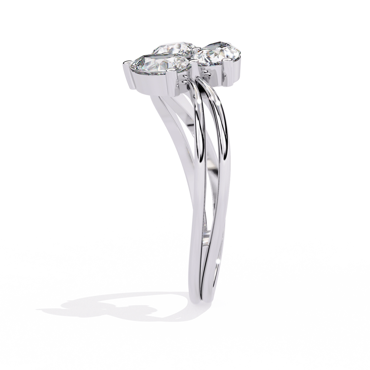 Luxury Three-Stone Pear Cut Ring