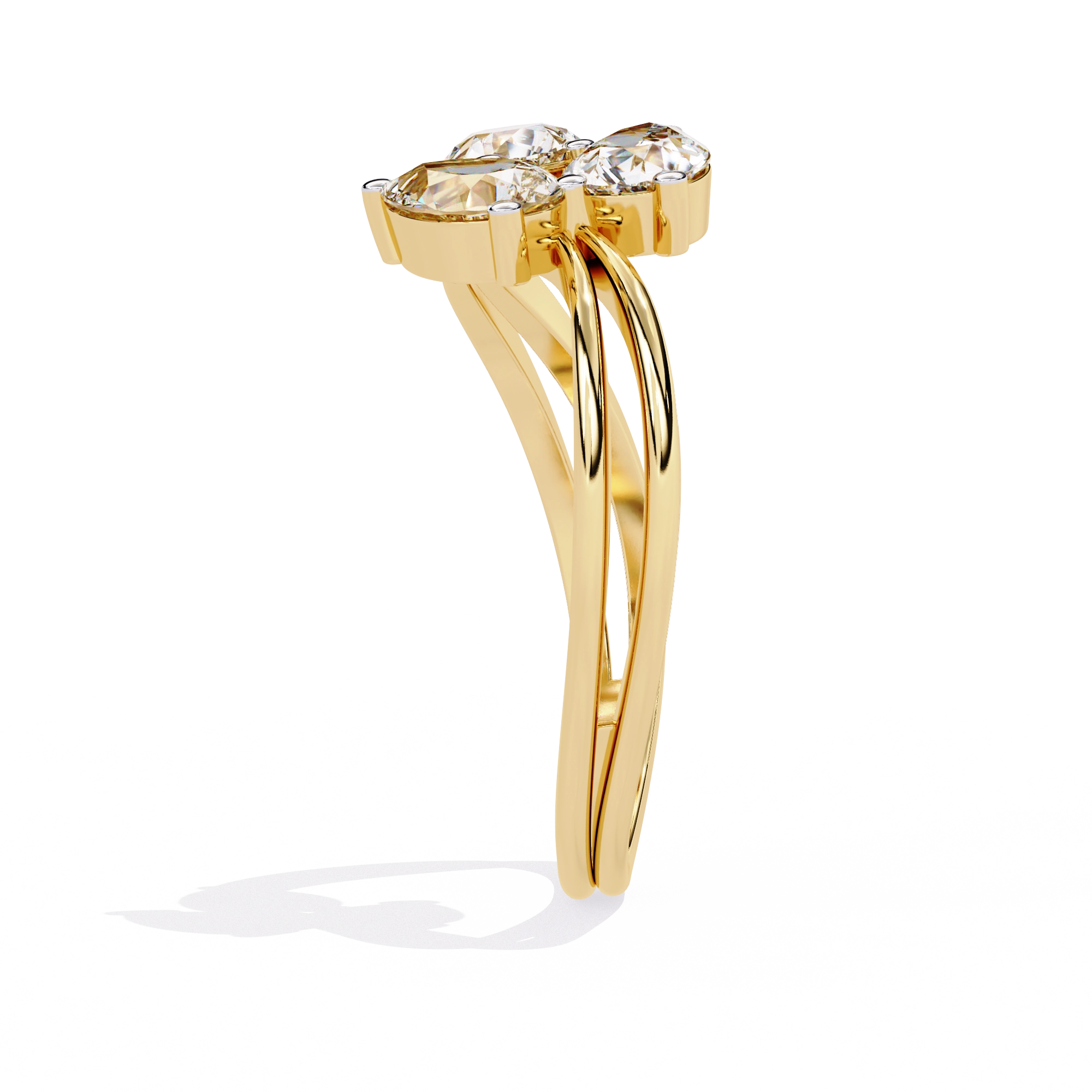 Luxury Three-Stone Pear Cut Ring