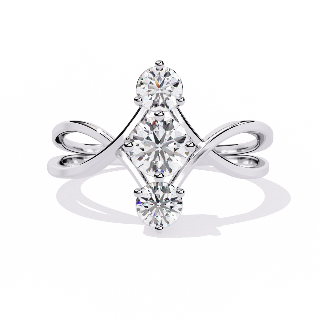Gold Triple Stone Designer Ring