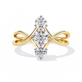 Gold Triple Stone Designer Ring