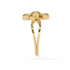 Gold Triple Stone Designer Ring