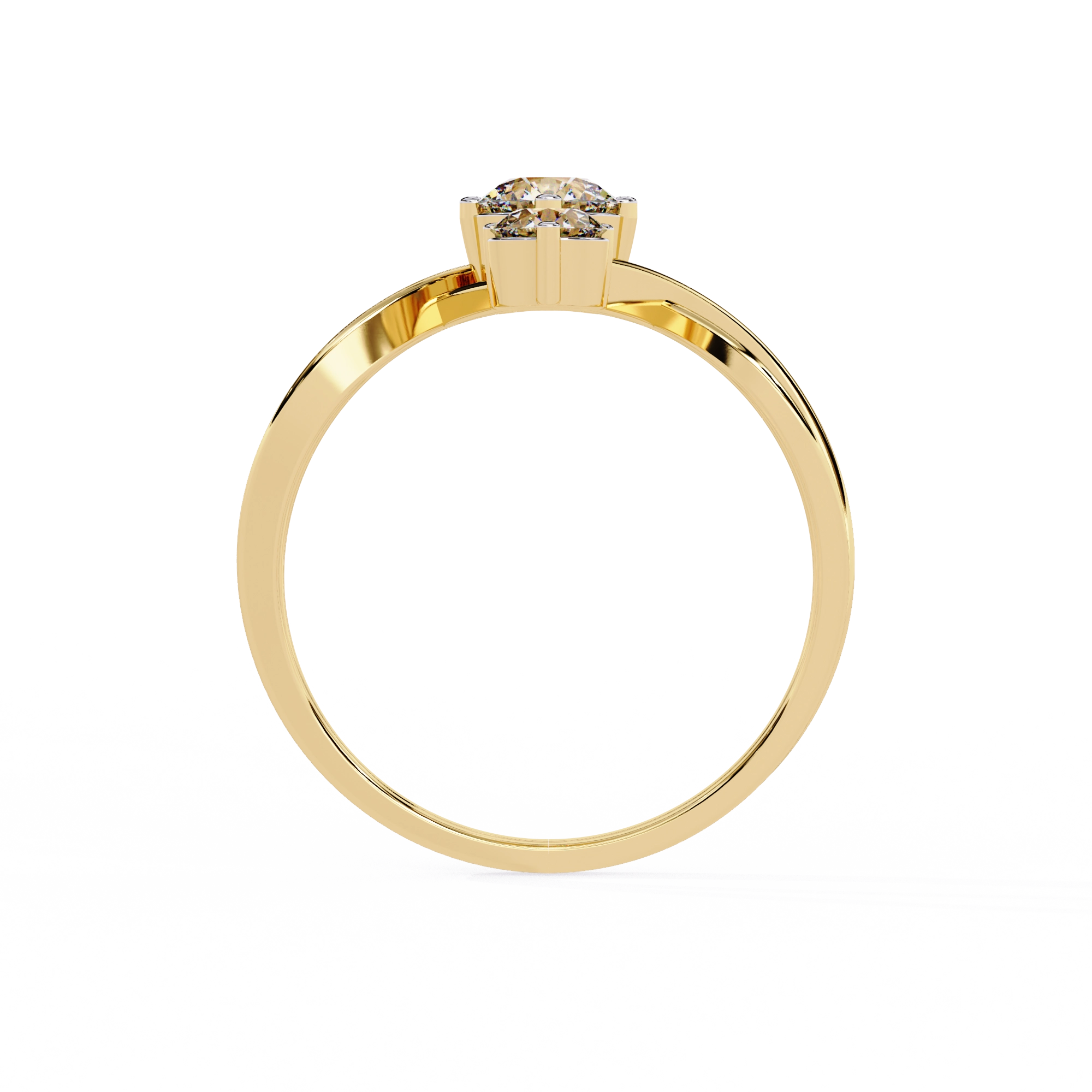 Gold Triple Stone Designer Ring