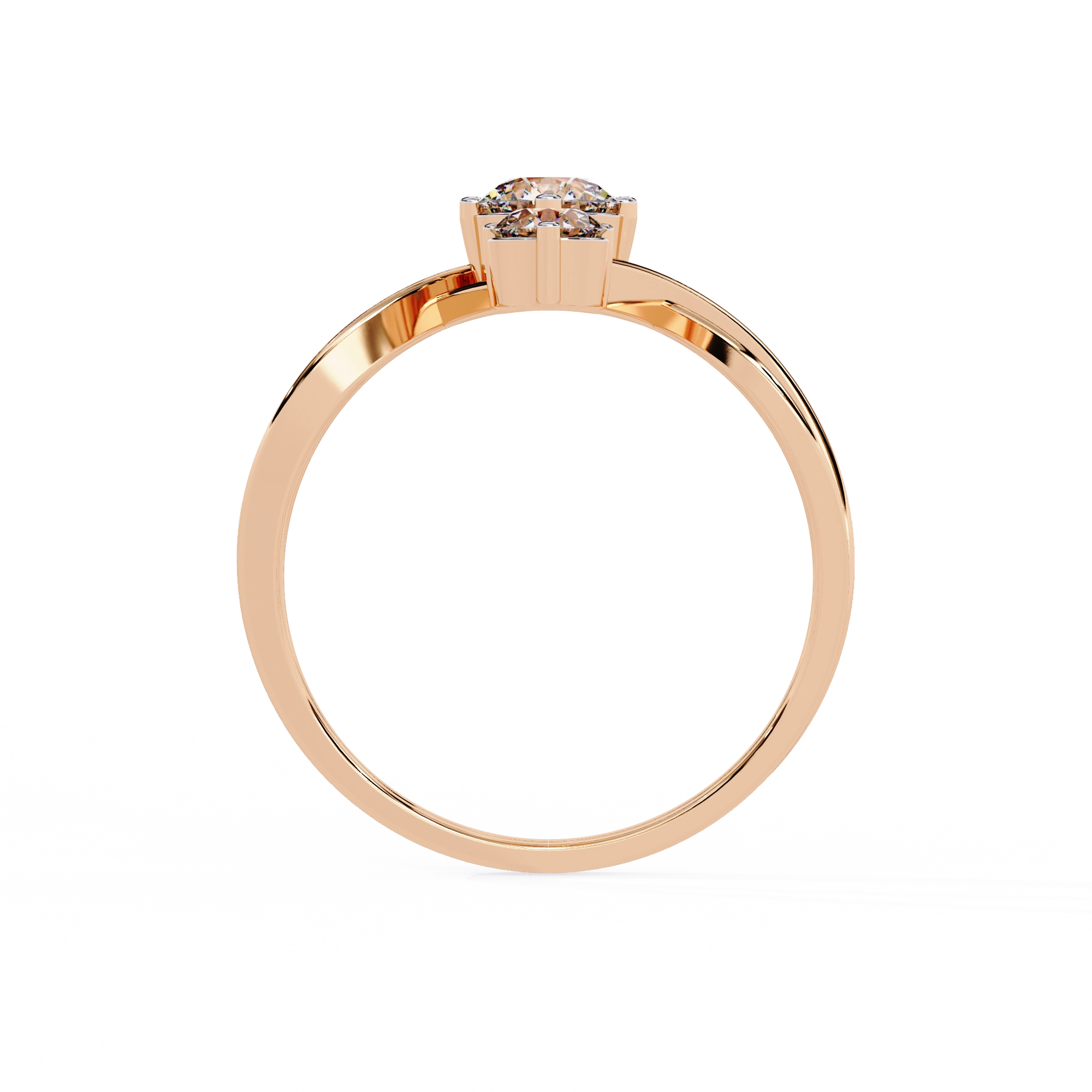 Gold Triple Stone Designer Ring