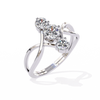 Gold Triple Stone Designer Ring