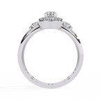 Triple Stone Halo Ring