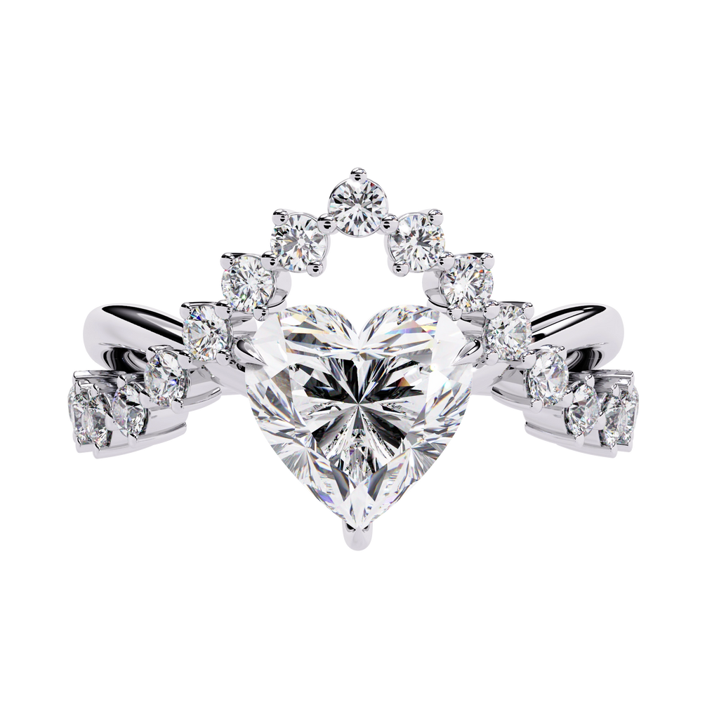 Heart Cut Crown Ring
