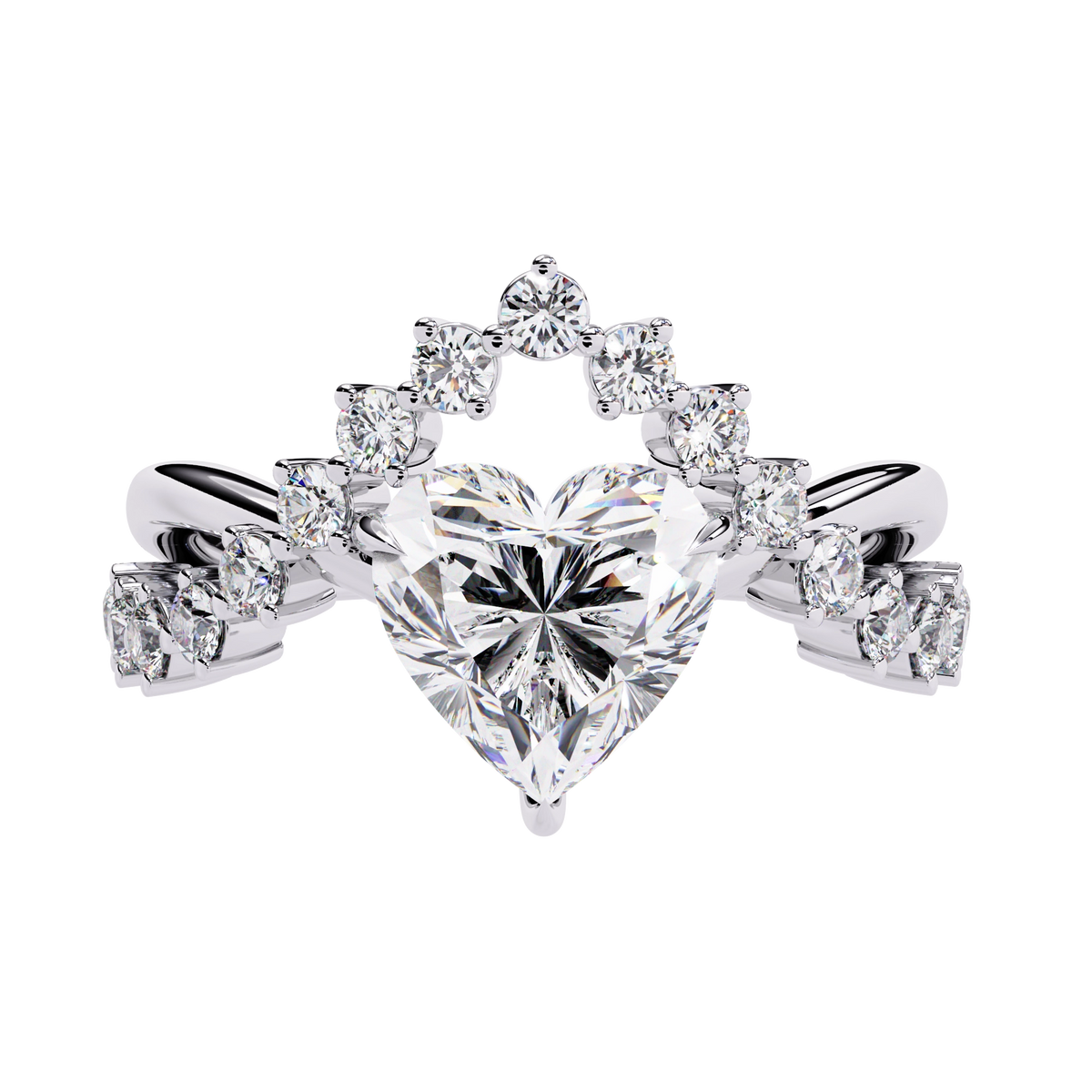 Heart Cut Crown Ring