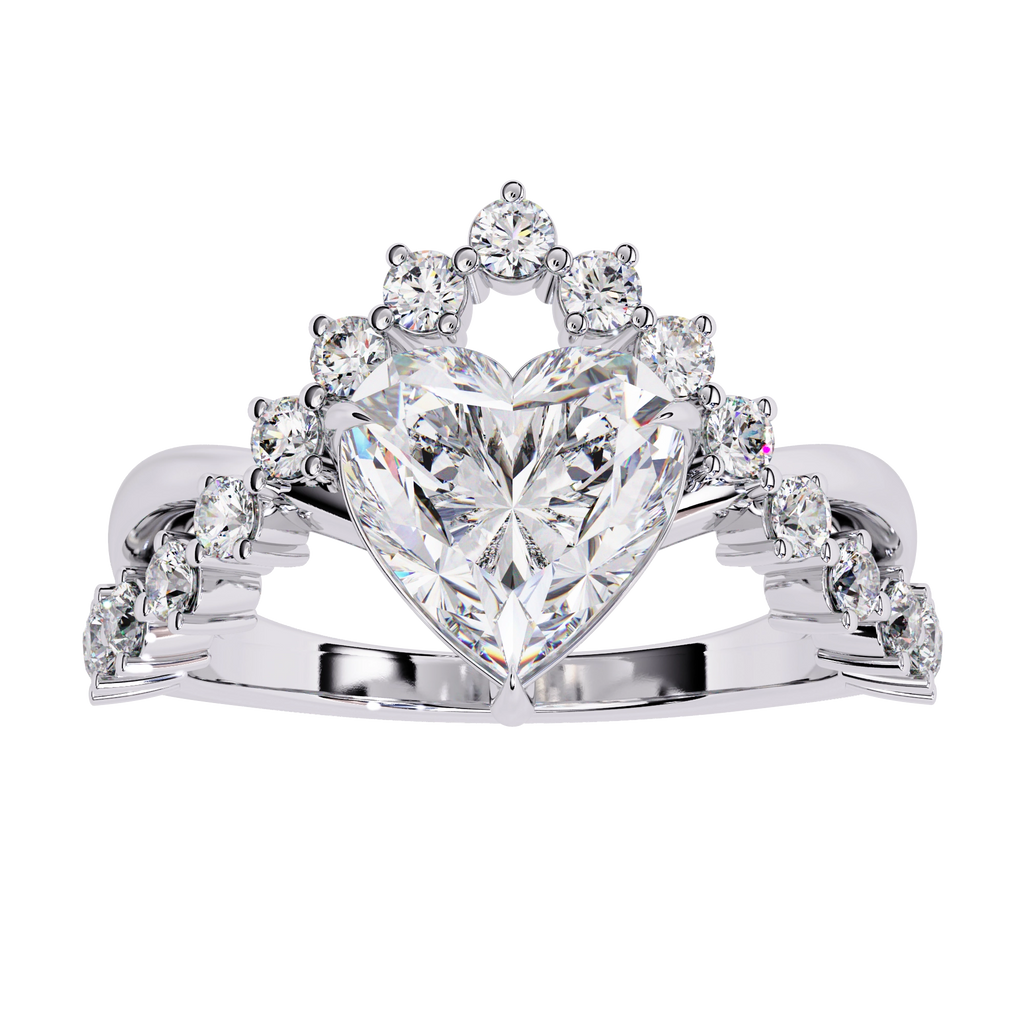 Heart Cut Crown Ring
