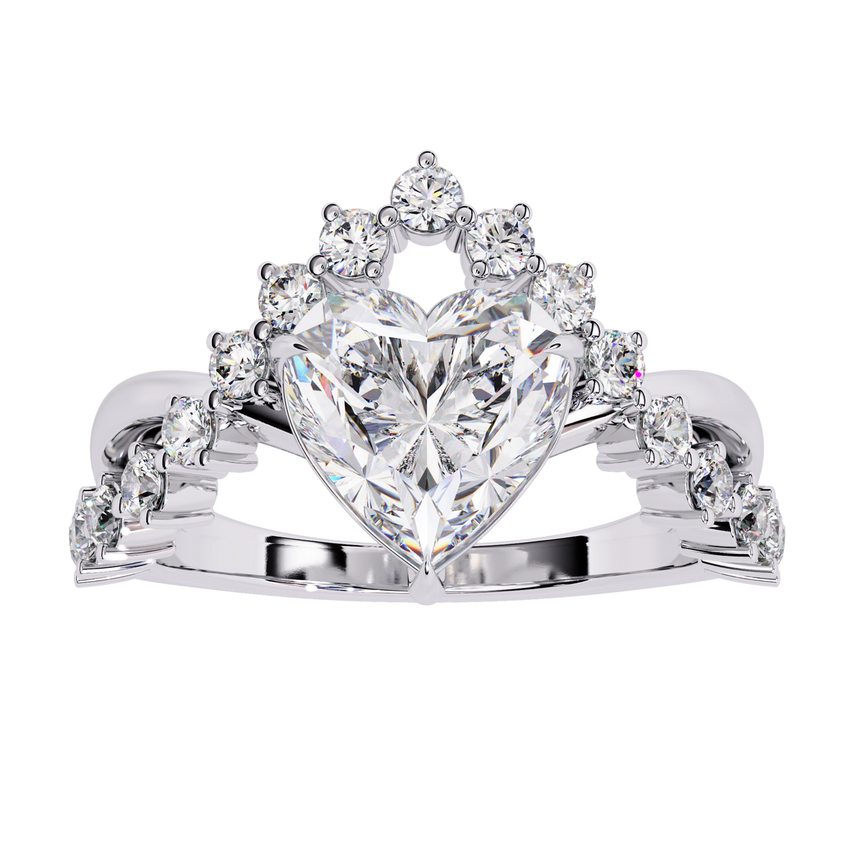 Heart Cut Crown Ring
